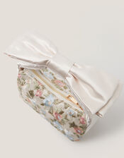 Floral Embroidered Bow Strap Bag, , large