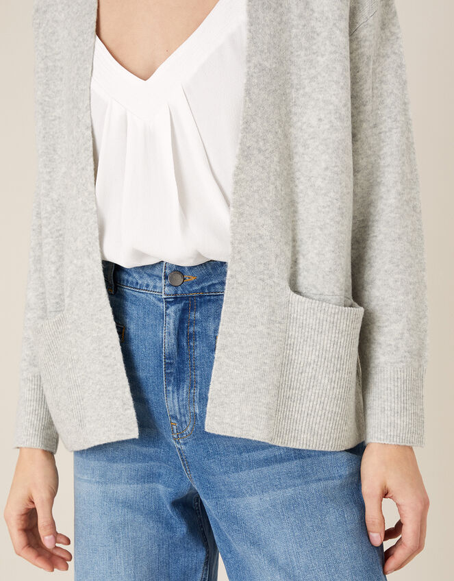 Wide Pocket Knit Cardigan, Grey (GREY MARL), large