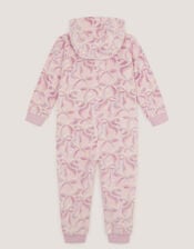 Glow In The Dark Bow Fleece Onesie, Pink (PINK), large
