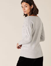 Star Heat-Seal Gem Jumper with LENZING™ ECOVERO™, Grey (GREY MARL), large