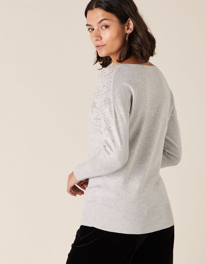 Star Heat-Seal Gem Jumper with LENZING™ ECOVERO™, Grey (GREY MARL), large