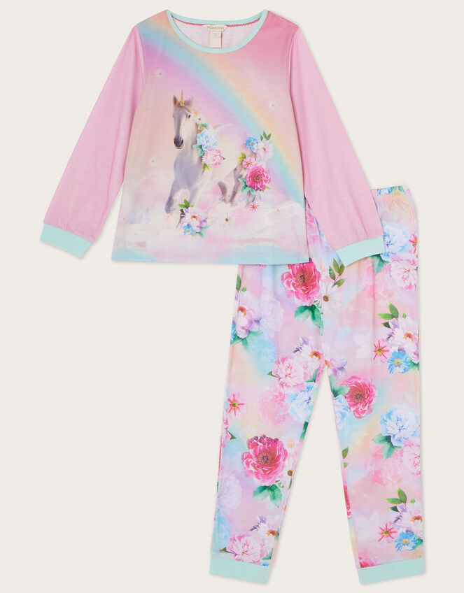 Rainbow Unicorn Pyjama Set Pink