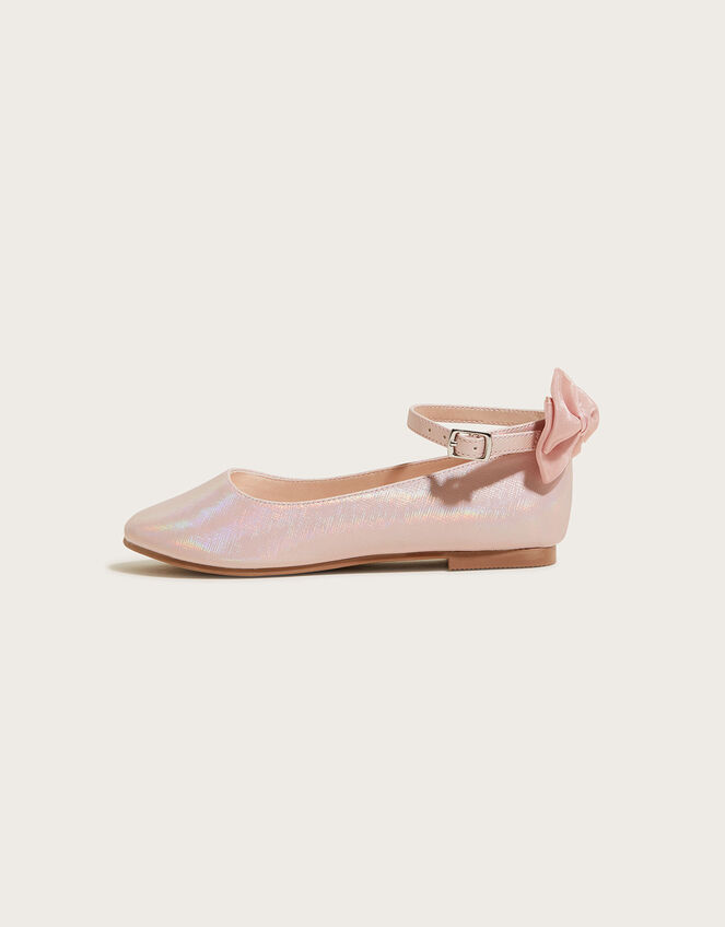 Organza Bow Ballerina Flats, Pink (PINK), large