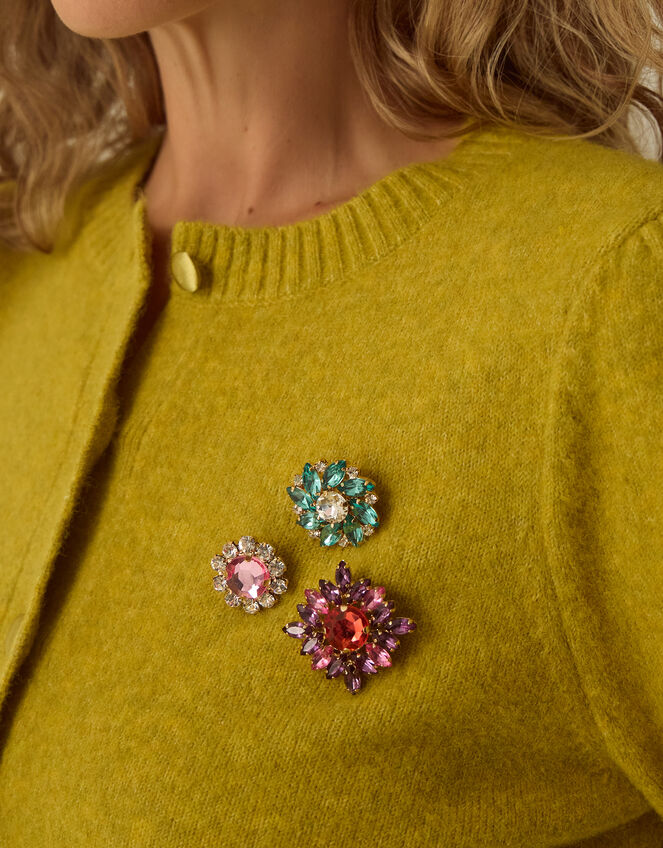 Blair Brooch Knit Cardigan, Green (CHARTREUSE), large