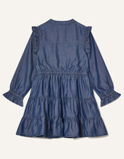 MINI ME Samson Tiered Denim Dress, Blue (BLUE), large