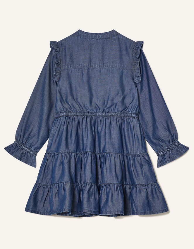 MINI ME Samson Tiered Denim Dress, Blue (BLUE), large