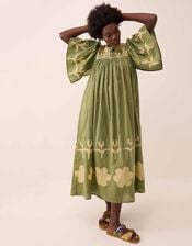 East Trixie Batik Printed Florals Dress, Green (GREEN), large