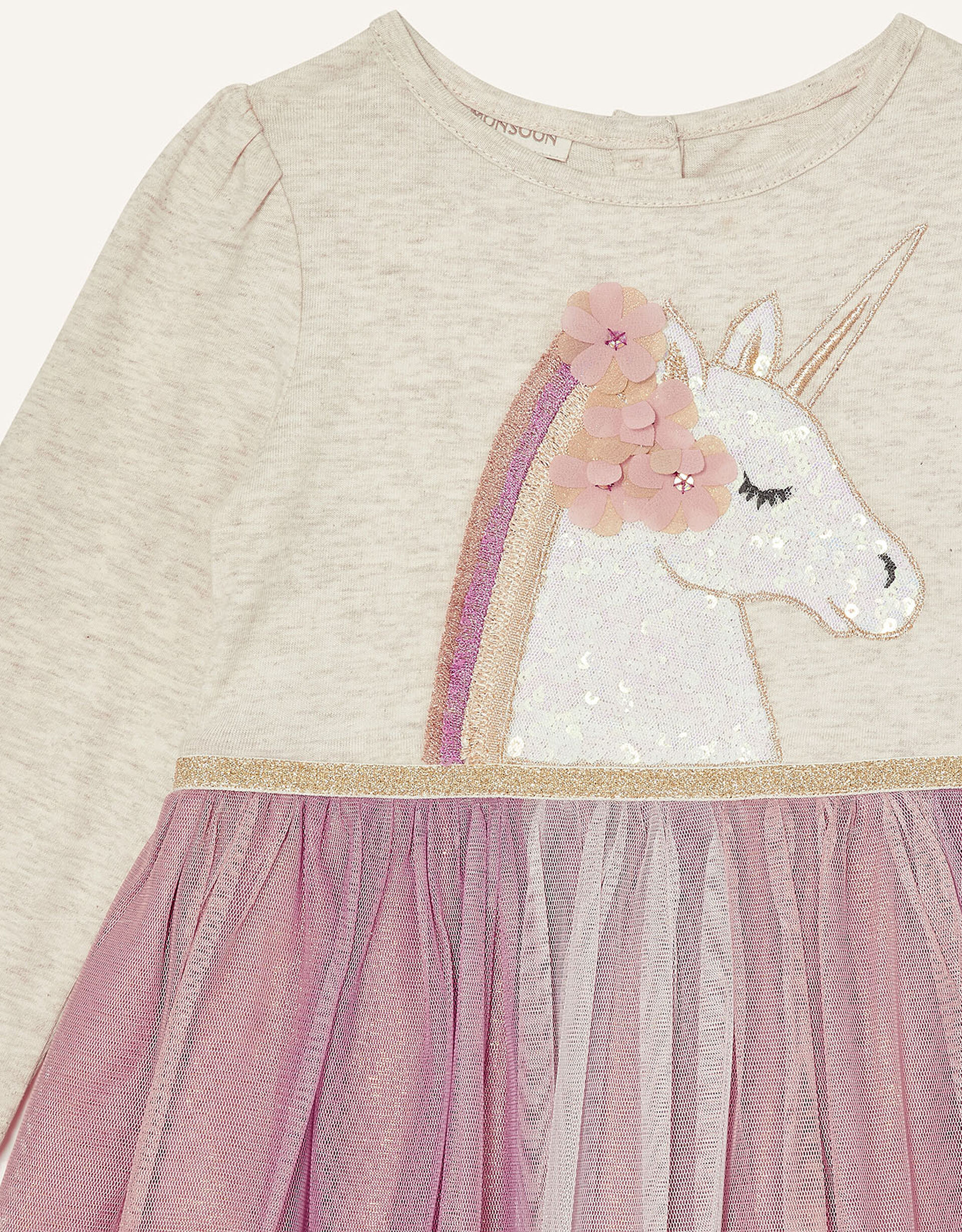 Baby Girl Pink Unicorn Dress With Sling Bag