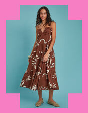 Scotch & Soda Seersucker Midi Dress, Brown (BROWN), large