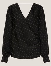 Margo Hotfix Long Sleeve Blouse, Black (BLACK), large