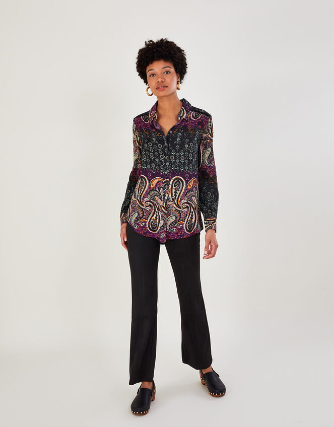 Paisley Print Blouse in LENZING™ ECOVERO™, Red (BURGUNDY), large