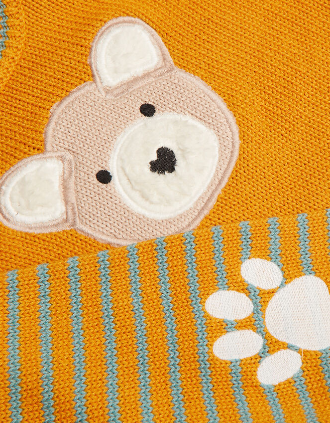 Newborn Benny Bear Knitted Set, Yellow (MUSTARD), large