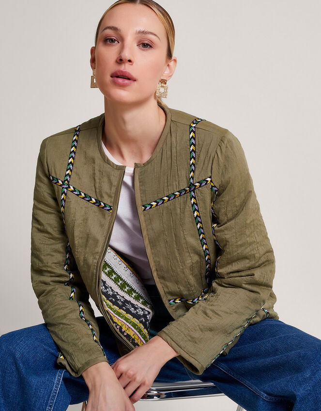 Rita Reversible Jacket, Green (KHAKI), large