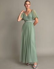 Meghan Mesh Maxi Dress, Green (GREEN), large
