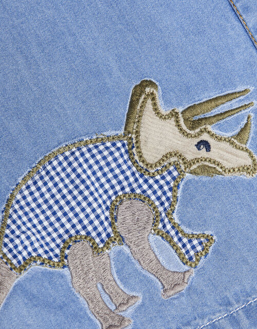Duggie Dinosaur Short Sleeve Shirt, Blue (BLUE), large