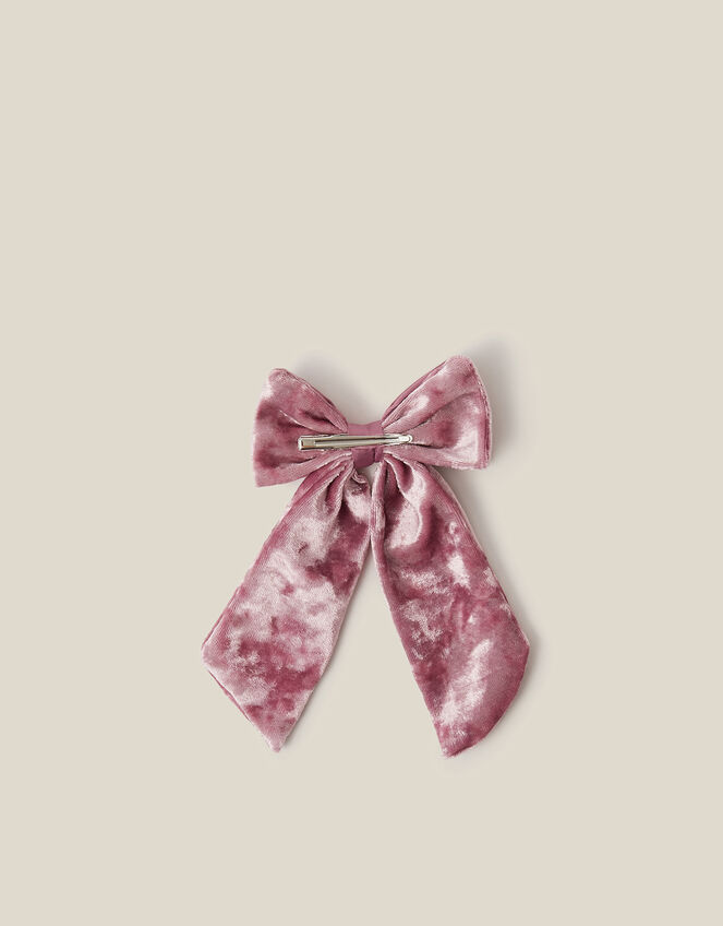 Velvet Mix Bow Hair Clip, , large