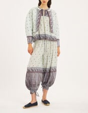 Antik Batik Johri Paisley Sarouel Trousers, Blue (AQUA), large