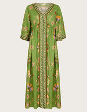 Mollie Printed Midi Dress, Green (GREEN), large