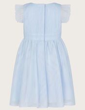 Baby Penelope Embellished Belt Tulle Dress, Blue (BLUE), large