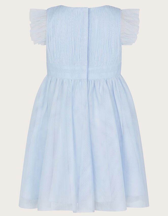Baby Penelope Embellished Belt Tulle Dress, Blue (BLUE), large