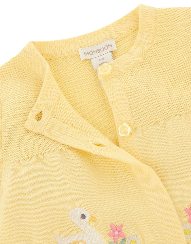 Newborn Baby Duckie Knitted Cardigan, Yellow (YELLOW), large