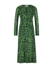 Fabienne Chapot Floral Wrap Midi Dress, Green (GREEN), large