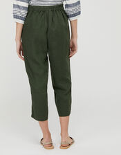 Bernice Culottes in Pure Linen, Green (KHAKI), large