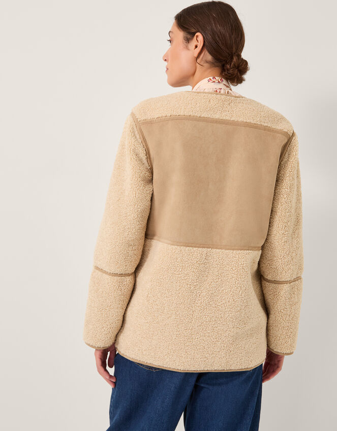 Teri Faux Shearling Duffle Jacket, Natural (STONE), large