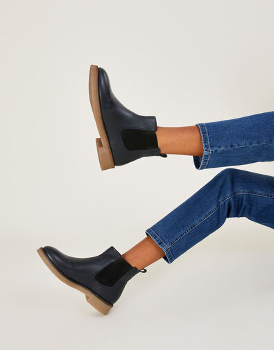 Chiswick Leather Chelsea Boots, Blue (NAVY), large