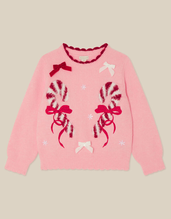 Candy Cane Christmas Jumper, Pink (PINK), large