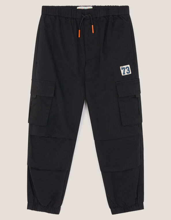 Plain Cargo Trousers, Black (BLACK), large