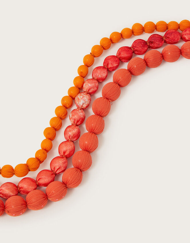 Fabric Bead Layered Necklace, , large
