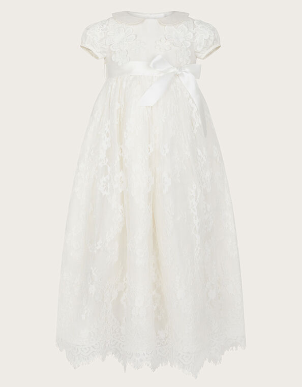 Baby Provenza Silk Christening Gown, Ivory (IVORY), large