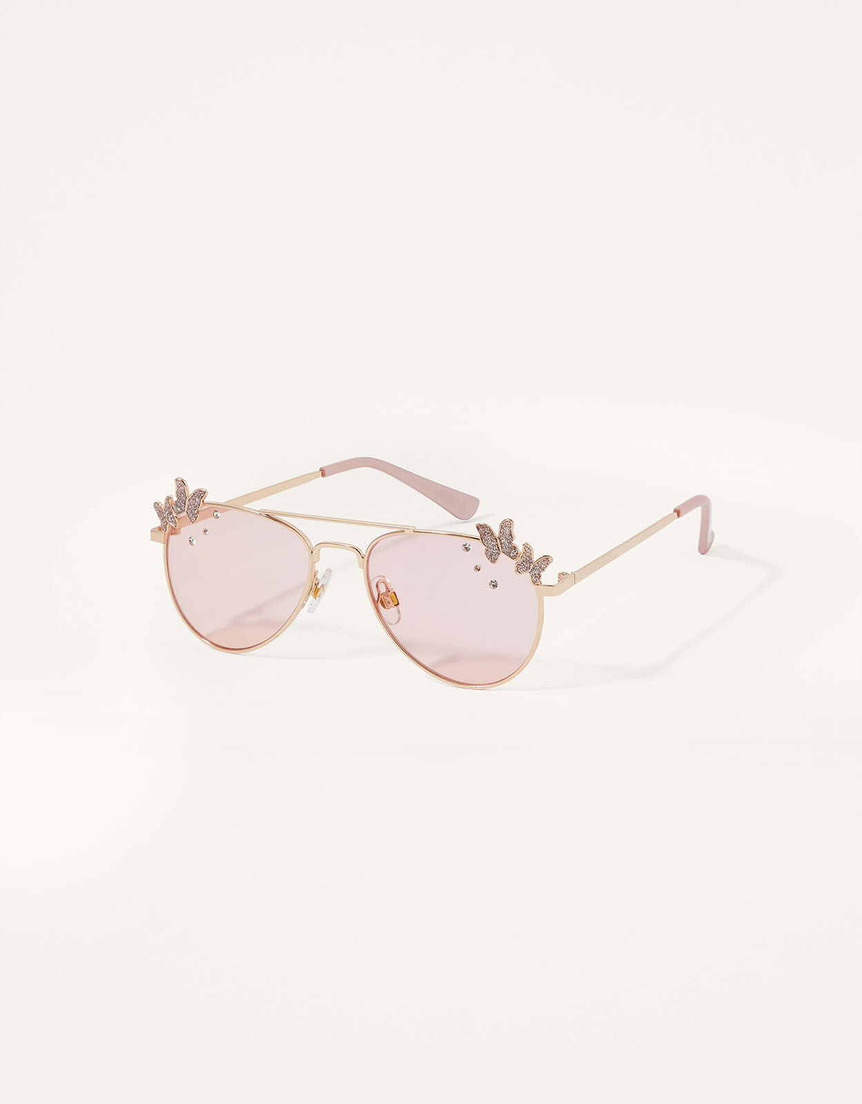 Diamante Butterfly Aviator Sunglasses with Case