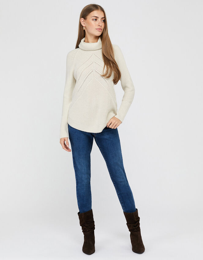 Christy Cowl Neck Knit Jumper, Ivory (IVORY), large
