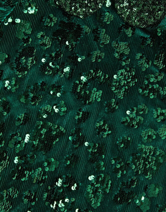 Esmeralda Sequin Collar Party Dress, Green (GREEN), large
