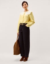 Cary Lace Collar Cardigan, Yellow (YELLOW), large