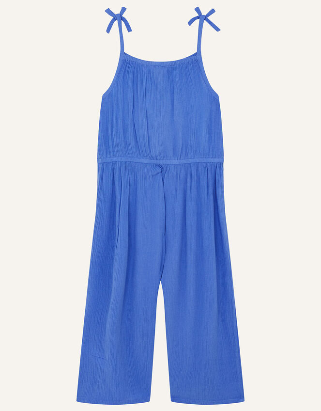 Embroidered Tassel Jumpsuit, Blue (BLUE), large