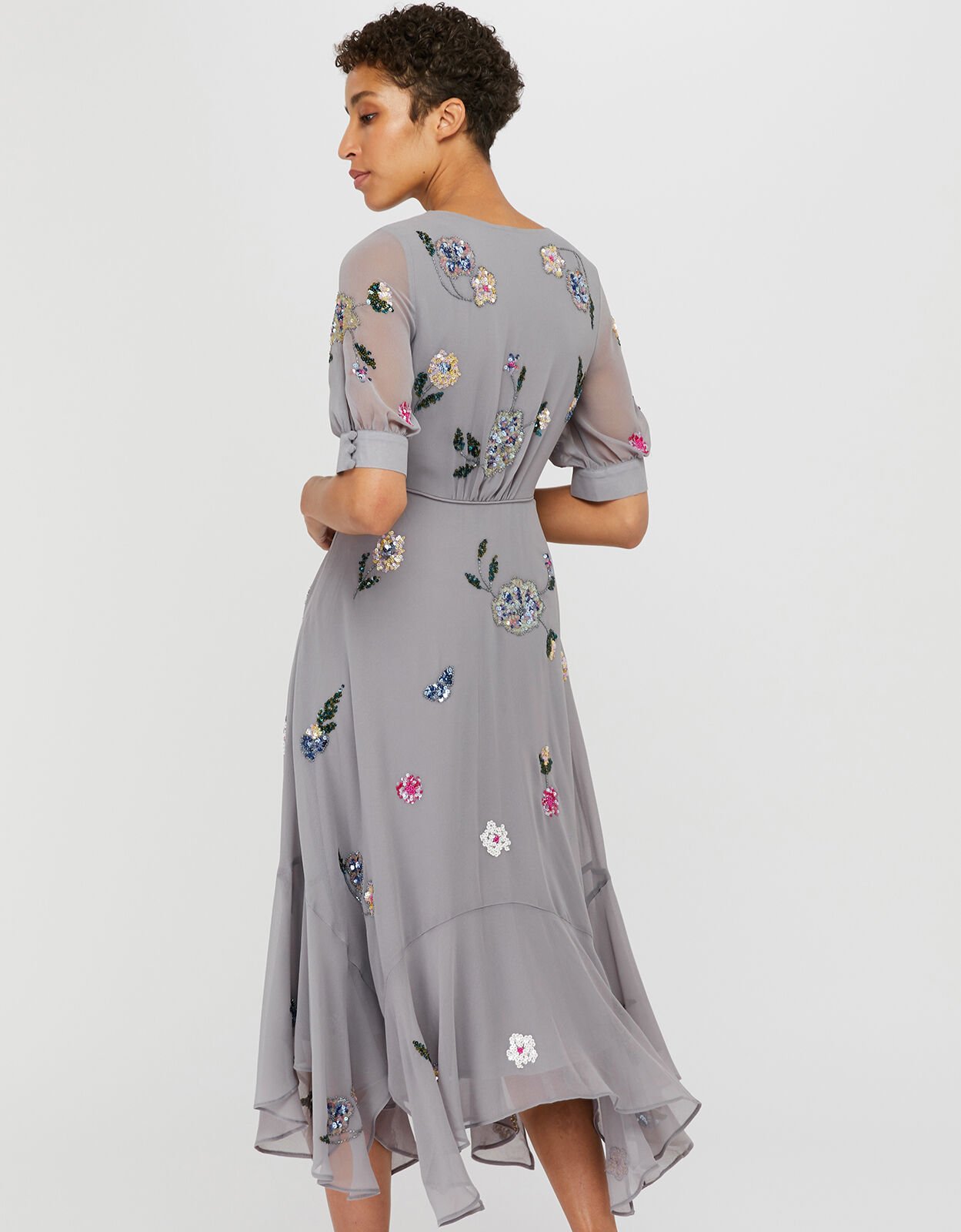 Monsoon grey dress outlet