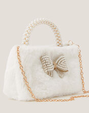 Fluffy Pearl Handle Bag, , large