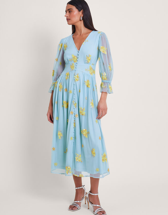 Martha Embellished Tea Dress, Blue (BLUE), large