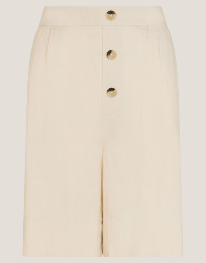 Lucy Linen Blend Longline Shorts, Natural (NATURAL), large