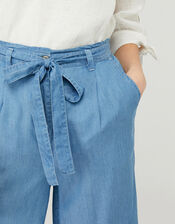 Tally Cropped Trousers in LENZING™ TENCEL™, Blue (DENIM BLUE), large