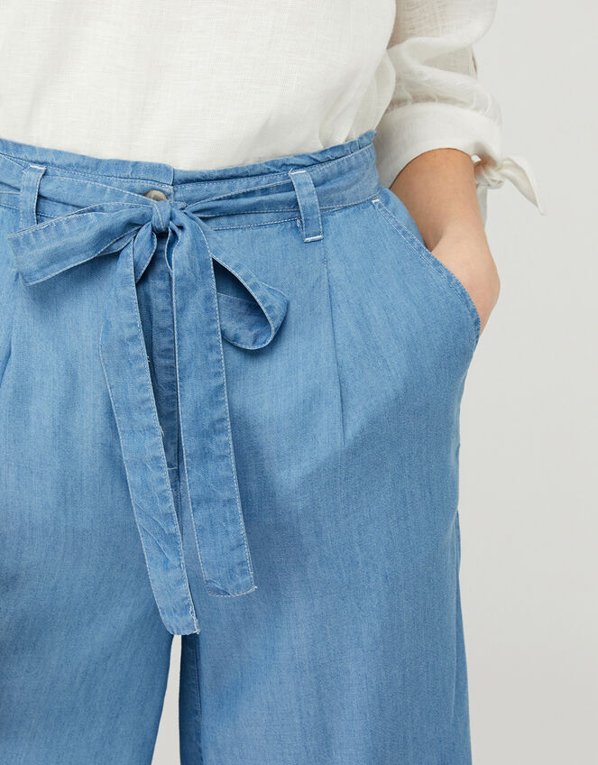 Tally Cropped Trousers in LENZING™ TENCEL™, Blue (DENIM BLUE), large