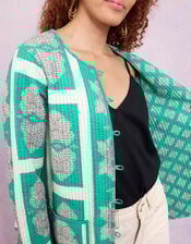 East Ula Print Quilted Jacket, Green (GREEN), large