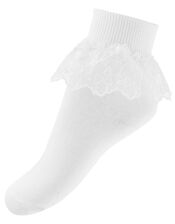 Melissa Heart Lace Socks, White (WHITE), large