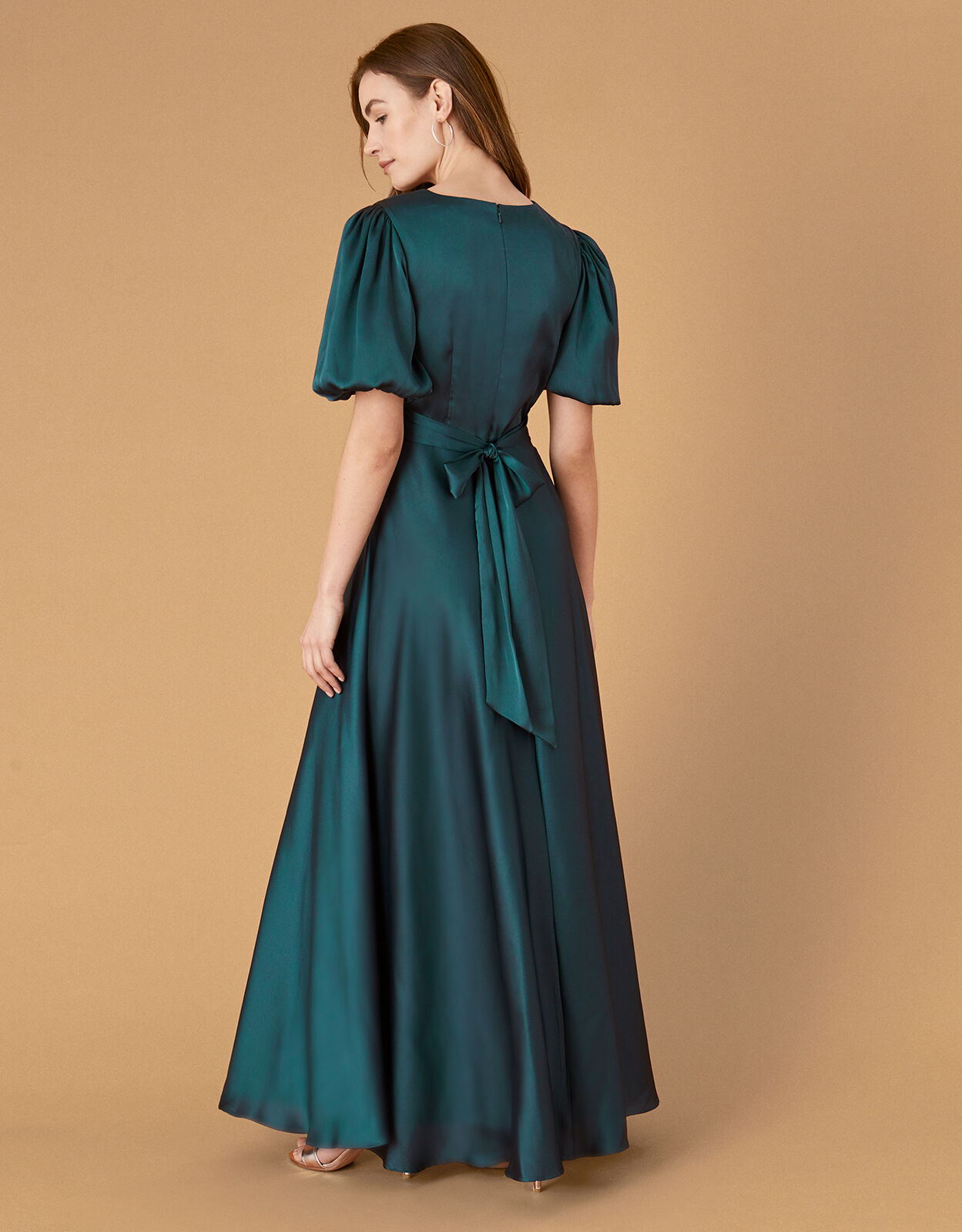 sleeve satin dress