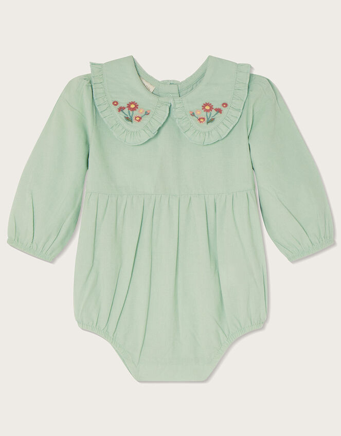 Newborn Floral Collar Romper , Green (GREEN), large