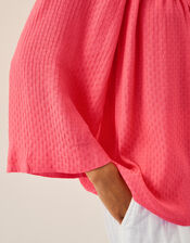 Chloe Relaxed Crinkle Blouse, Orange (CORAL), large