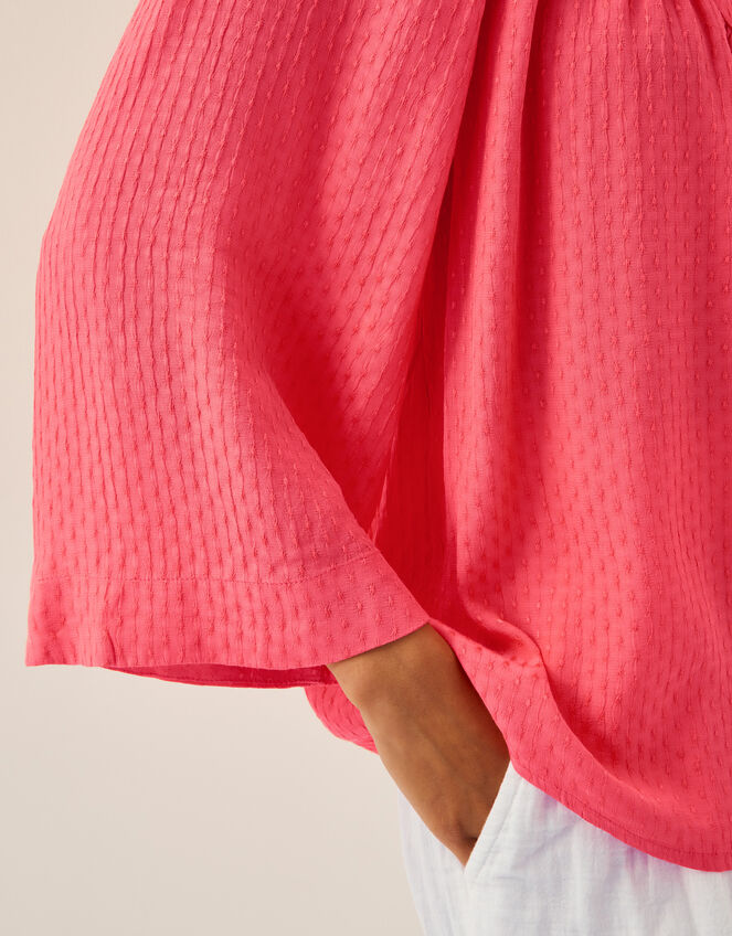 Chloe Relaxed Crinkle Blouse, Orange (CORAL), large